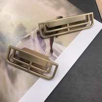 New Chinese shoe cabinet Golden light luxury square handle Bedroom handle Modern simple drawer wardrobe door long handle