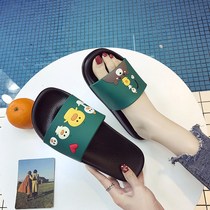 Lady Slippers Summer Indoor Thick Bottom Home Anti Slip Outer Wear Couple Skewer Shoes Cartoon Cute Bath Toshoe Sandals
