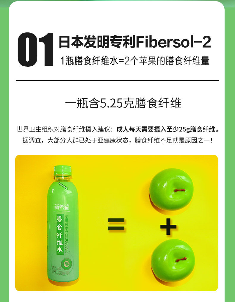 0糖0脂0卡350mlx6瓶新希望膳食纤维水券后99元包邮