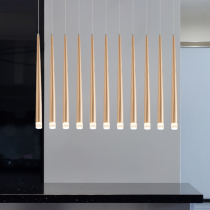 Conical Golden Cylindrical Long Cylinder Chandelier Cylinder Restaurant Bar Terrace Tea House Single Head Nordic Art Chandelier Cylinder Lamp