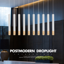 Minimalist Restaurant Long Cylinder Light Cylinder Bar Desk Lamp Front Desk Art Long Cylinder Spotlight Cylindrical Dining Chandelier Nordic Chandelier Lamp