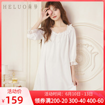 Ho Baskets Princess Sleeping Dress Lady Spring Autumn Slim long sleeves day Department cute sweet and pure cotton lace sexy pyjamas dress Summer