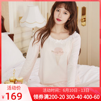 Ho Baskets Cute Pyjamas Woman Spring And Autumn Slim long sleeves day series sweet and beautiful cartoon student girls home suit suit