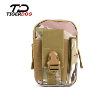 TigerDog Tactical outdoor mobile phone Fanny pack Multi-function storage bag Army camouflage small hanging bag Travel leisure bag