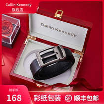 Calin Kennedy belt mens leather pin buckle Joker leather high-grade brand luxury trousers belt