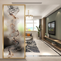 Modern minimalist glass screen partition home living room abstract streamer decoration bedroom occlusion home light luxury entry