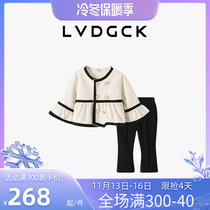 LVDGCK Girls Suit Fall Festival 2022 New Han Edition Xiaoxiang Baby Bai Fanqi Middle School Children Two Pieces