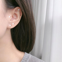 925 Small silver mini star ear nails sleep without picking small earrings with earbuds earbuttons