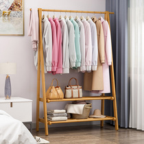 Simple wardrobe home bedroom rental room children Solid Wood Girls big wardrobe simple modern floor bamboo coat rack