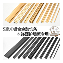 5mm wood veneer side strip wallboard metal decorative line aluminum alloy I-type pressure strip Yang corner closure strip