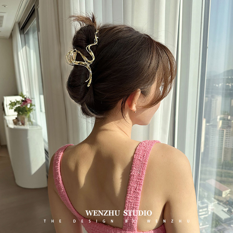 South Korea High-Grade Metal Grip Women's Large 2023 New Hairpin Temperament Back Head Clip Hairware Shark Clip