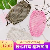 Black and white silver crystal drilling mesh with drilling veil mesh face mouth and nose cover female thin goddess black and white silver crystal drill mesh red explosive net drilling shiny decoration damp