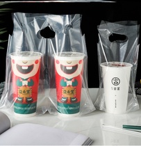 Milk Tea Shop Bagging Subbarrel String Of Cups Takeaway Packaging Disposable Nemesis Red Drink Bag Portable Portable Plastic Bag