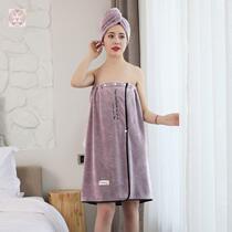 Bath towels pyjamas 2021 new Summer thin web Red Korean version of women can be worn in summer with wrap-bath towels
