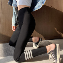 New thin stretch tight belly leggings female hip small feet yoga 2021 sharkskin three-point pants