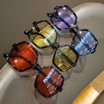 Childrens glasses retro sunglasses Korean version of boys and girls summer anti-ultraviolet sunglasses baby shade glasses tide