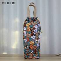 Large capacity portable canvas cup bag insulation pocket cup bag outdoor cup bag bag bag bag bag