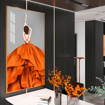 Nordic style entrance to the house decorative painting figure vertical corridor aisle background wall painting modern simple murals