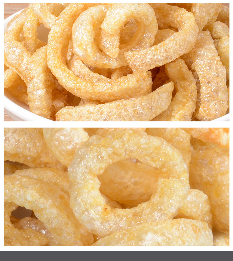 100g/袋 香脆油炸猪皮五香麻辣即食猪肉皮生酮零食泰国风味