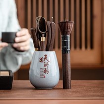 Tea set cleaning tools ebony wood tea ceremony six gentlemen set kung fu tea set kung fu tea accessories 6 gentleman tea