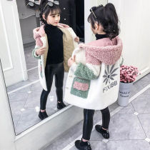 Girls jacket 2022 new Korean version of autumn and winter thickened CUHK Childrens foreign air girls winter clothing trendy fur coat wave