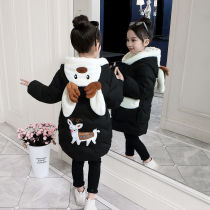 Girl cotton clothes 2022 new foreign air winter clothing children jacket winter little girl cotton padded jacket with long cotton padded jacket