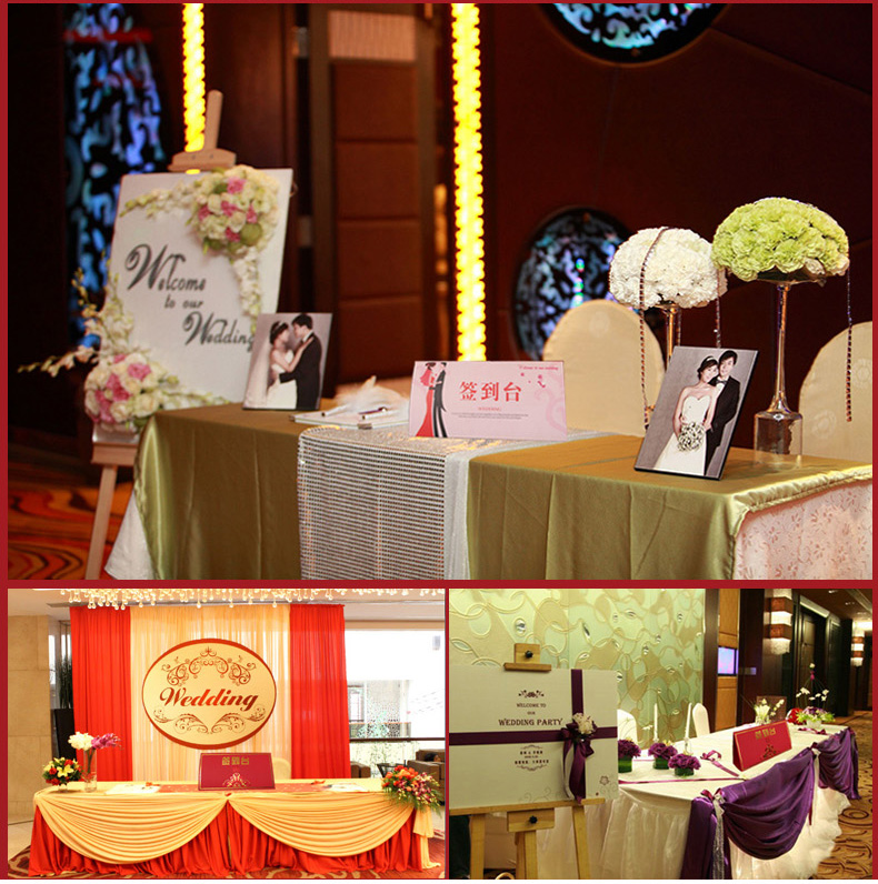 结婚庆用品婚礼签到台喜字烫金加厚签到桌卡酒店签到处台卡签到台