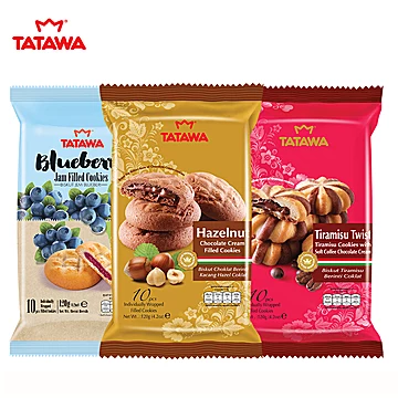 【tatawa】进口巧克力曲奇爆浆饼干120g*3包[5元优惠券]-寻折猪