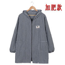 Large size work clothes female fat increase cotton fat household kitchen oil-proof anti-fouling long-sleeved apron Women adult