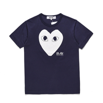 Sichuan Jiu Pau Ling PLAY Japan Tide Card CDG Pure Cotton Classic Large Loving Eyes T-shirt Male And Female Couples Round Collar Short Sleeves