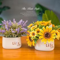 Put the TV cabinet on both sides of the flower simulation flower plant indoor flower fake flower decoration lily flower high-grade living room accessories