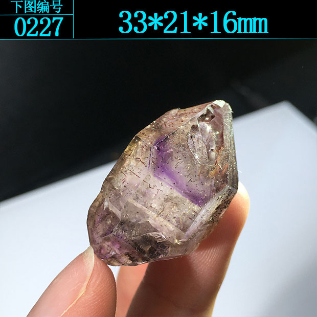 天然超七紫發水晶原石紫水晶權杖閃靈鑽水膽骨幹吊墜