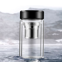 New chunky heat-resistant single double layer portable glass office Cup Korean tea cup men and women car water Cup