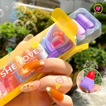 Childrens mini lipstick capsule set student Li Jiaqi fog face lasting girl cute creative small pill