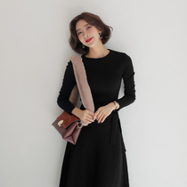 Autumn and winter New Korean solid color small round neck knitwear long sleeve female slim Joker base shirt top