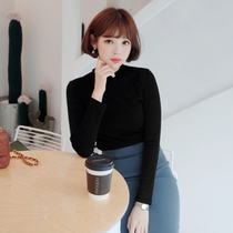2021 New Joker interior tight base shirt cotton small round neck long sleeve womens T-shirt slim body wear autumn clothes tide