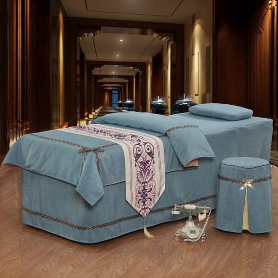 Simple beauty salon special high-end solid color beauty bed cover four-piece body massage bed cover full cotton luxury European style
Simple beauty salon special high-end solid color beauty bed cover four-piece body massage bed cover full cotton luxury European style