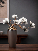 Jingdezhen New Chinese retro light and luxurious handicraft decoration hydropony ceramic large number vase Living room Hyun Off the swing piece