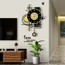 Creative fashion living room clock light luxury atmospheric home wall clock Nordic simple modern Net red hanging silent clock