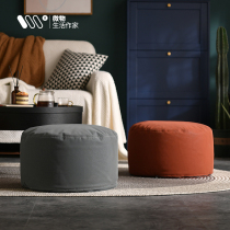 Sofa pedal for home round changing shoes pedaling single soft tech cloth art office short sloth sofa footrest stool