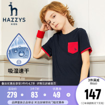 hazzys boys summer t-shirt 2020 new solid color casual college style short sleeve t-shirt