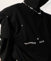 Culture niche INS tide summer new deconstruction design sense round neck T-shirt senior sense short sleeve mens and womens tops