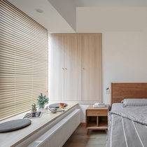 Blinds built-in solid wood shutters shading lifting curtain roller blinds bedroom Book room office wood venetian bamboo blinds