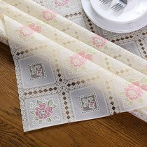 PVC tablecloth waterproof anti-scalding oil-proof wash-in table mat Rectangular coffee table cover cloth Square desk tablecloth household