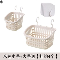 Free-to-punch hanging basket Rack Kitchen Vegetable-hanging containing basket wall-mounted plastic bathroom Bathroom Set for use