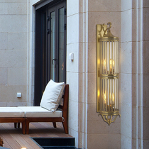 Outdoor wall lamp Bedroom bedside lamp Living room simple wall modeling lamp Waterproof aisle Balcony stair ladder lamp Copper