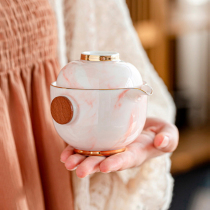 DECLEOR Chinese recommended kung fu tea set womens small set portable fast guest Cup single goat Jade teapot