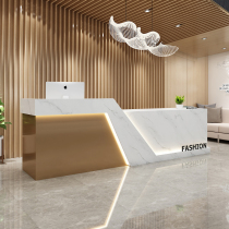 Front desk reception desk company simple modern paint front desk beauty salon light luxury clothing barbershop bar cashier