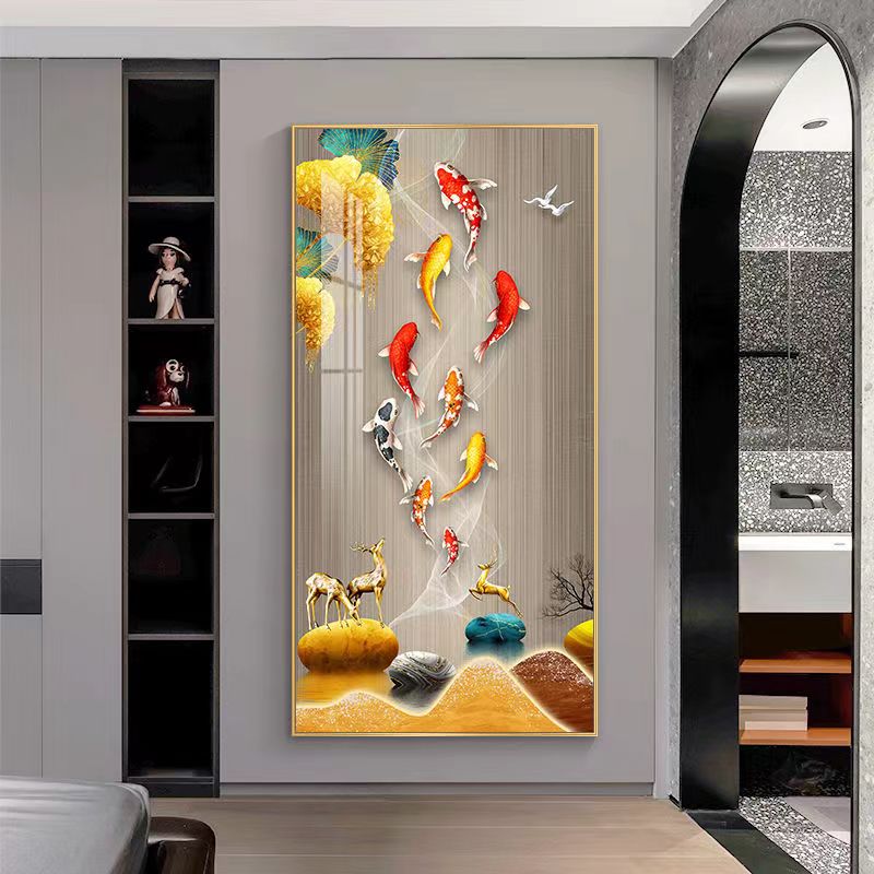 新品玄関 福引きの鯉 リビングルーム装飾画 玄関装飾画現代 / 装飾画福引きの鯉リビングルーム装飾画 玄関装飾画リビング