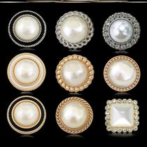 Button book Joker pearl upscale round pajamas button sweater top women's large premium retro accessories